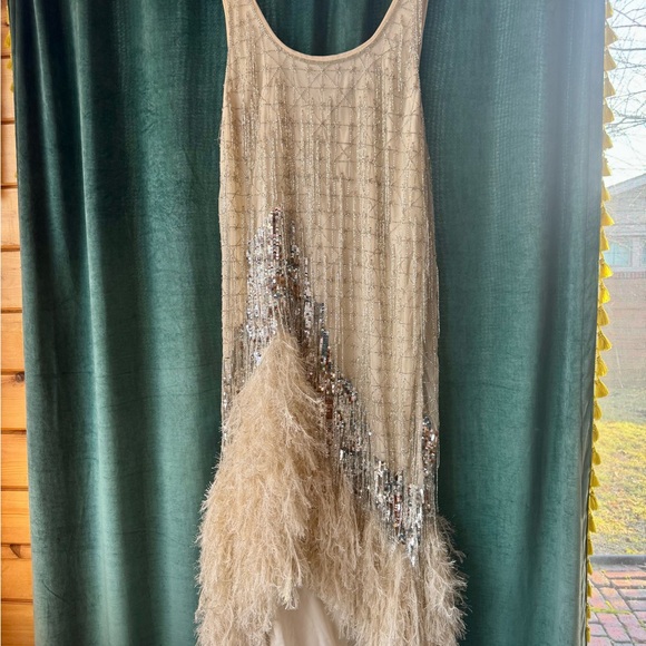 Sequin and Feather Midi Dress - Picture 4 of 6